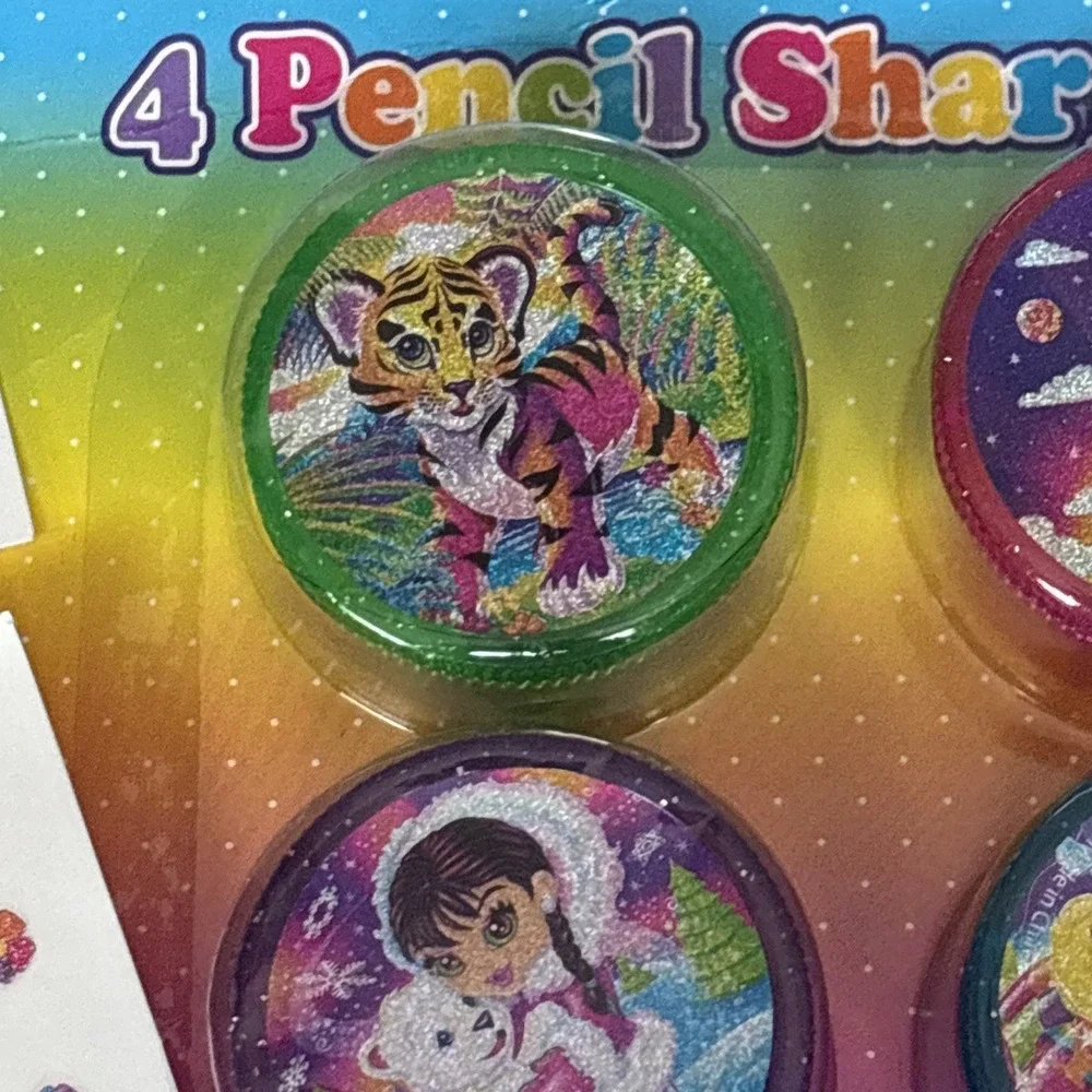 Lisa Frank Vintage OG Set Of 4 New Pencil Sharpener Nail , Body & Just Stickers